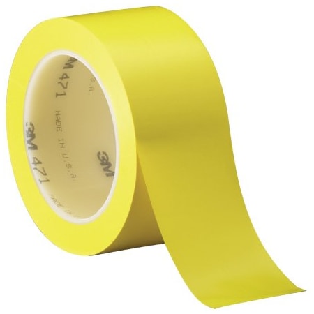 3M 2'' x 36 yds. Yellow 3M 471 Vinyl Tape, 24PK BUY00023364